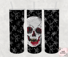 Load image into Gallery viewer, Bloody skull 20 ounce tumbler
