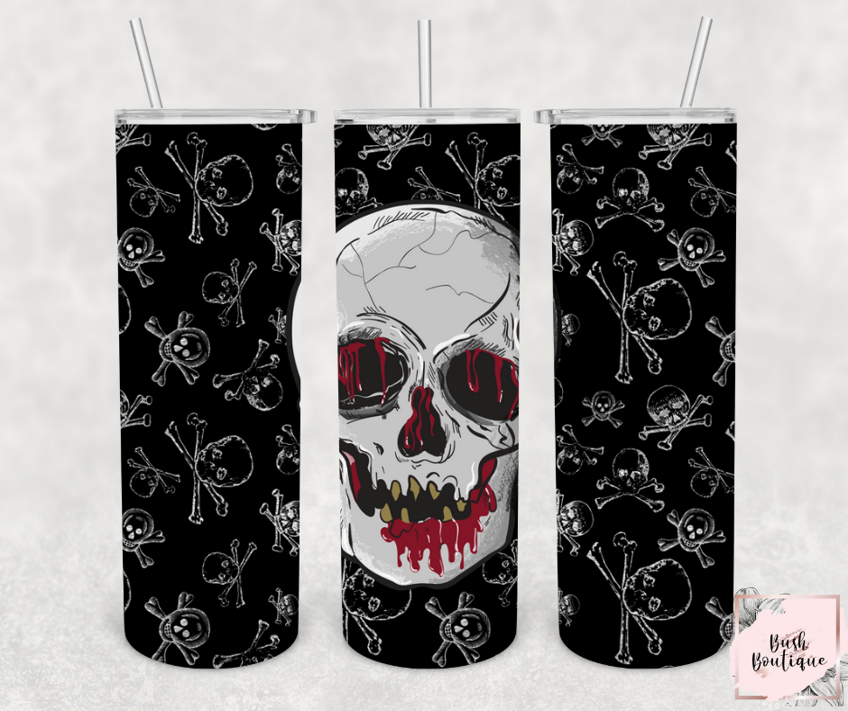 Bloody skull 20 ounce tumbler