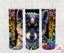 Load image into Gallery viewer, Stained glass baby wolf 20 ounce tumbler
