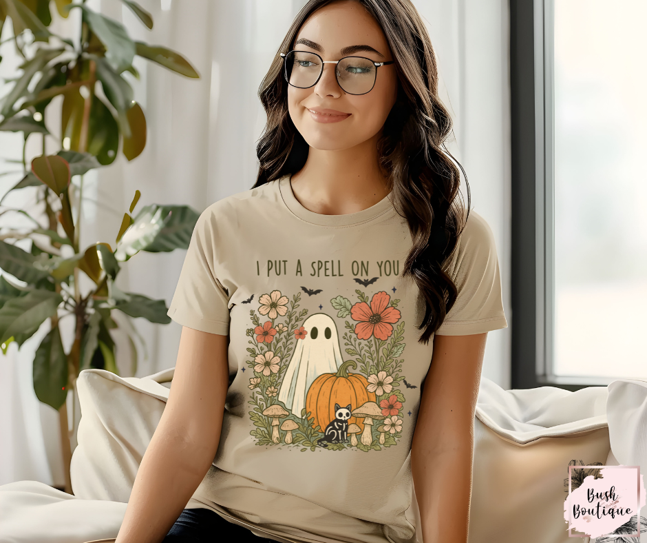 I put a spell on you floral t-shirt