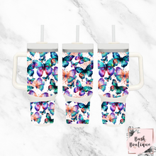 Load image into Gallery viewer, Sparkly butterflies 40oz tumbler
