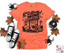 Load image into Gallery viewer, Welcome to the bookstore spooky edition T-shirt
