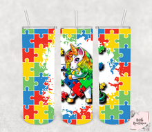 Load image into Gallery viewer, Autism unicorn 20 ounce tumblers
