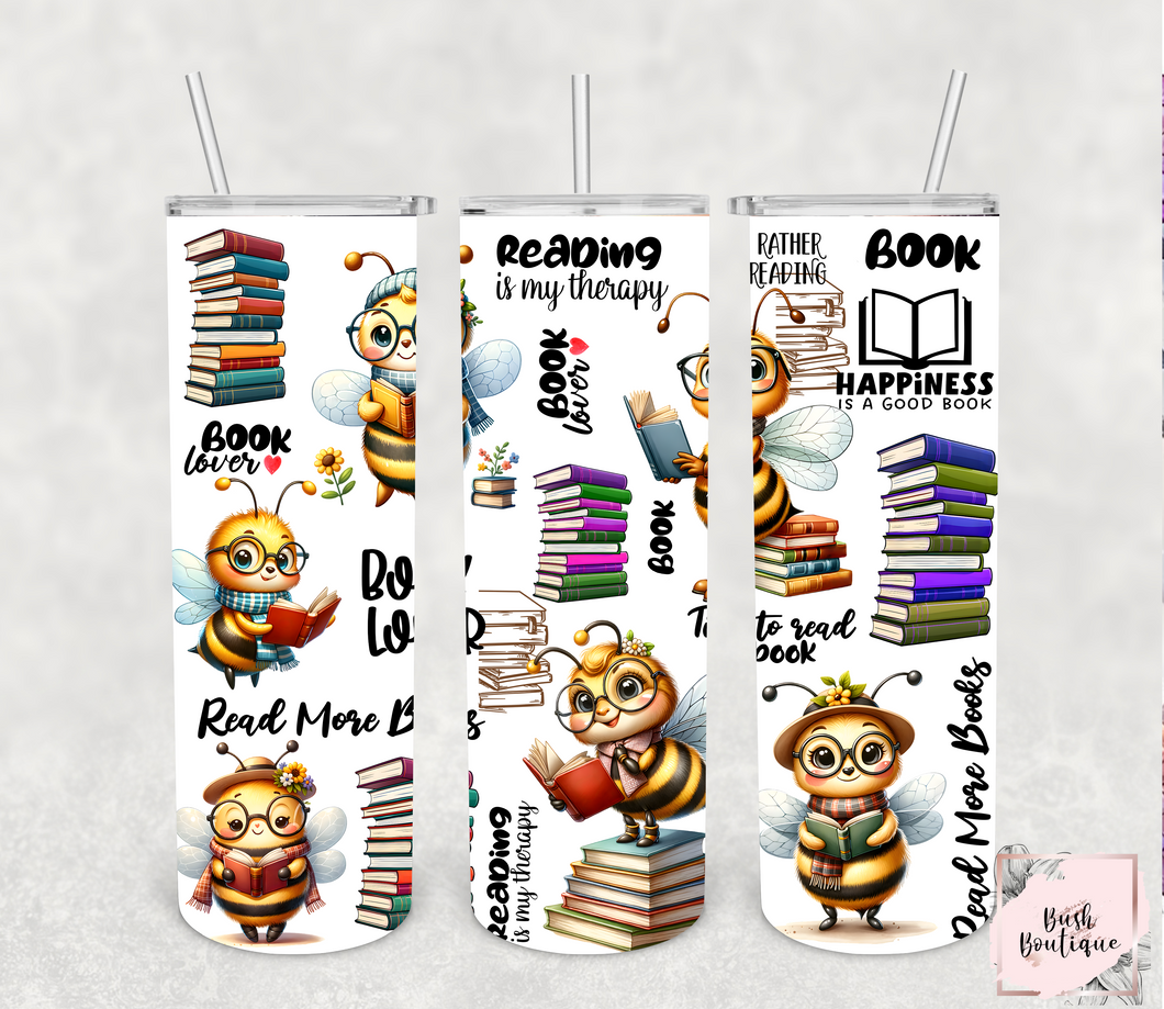 Bee book lover 20 ounce tumbler