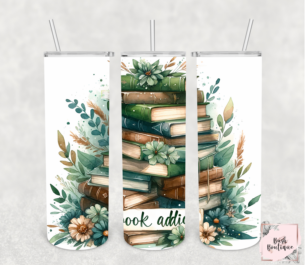 Book addict 20 ounce tumbler