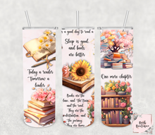 Load image into Gallery viewer, Bookish sayings collage 20 ounce tumbler
