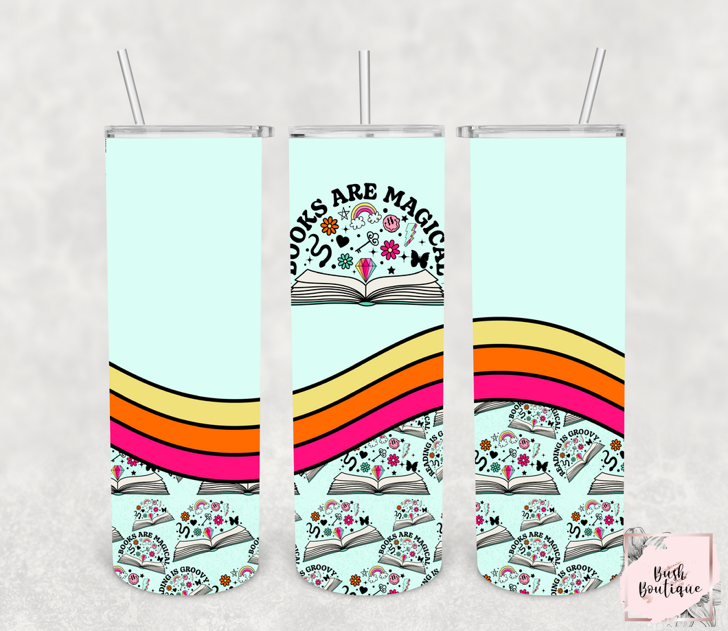 Books are magical-teal 20 ounce tumblers