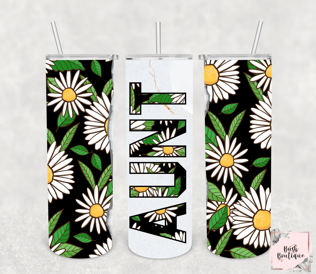 Floral Aunt tumblers