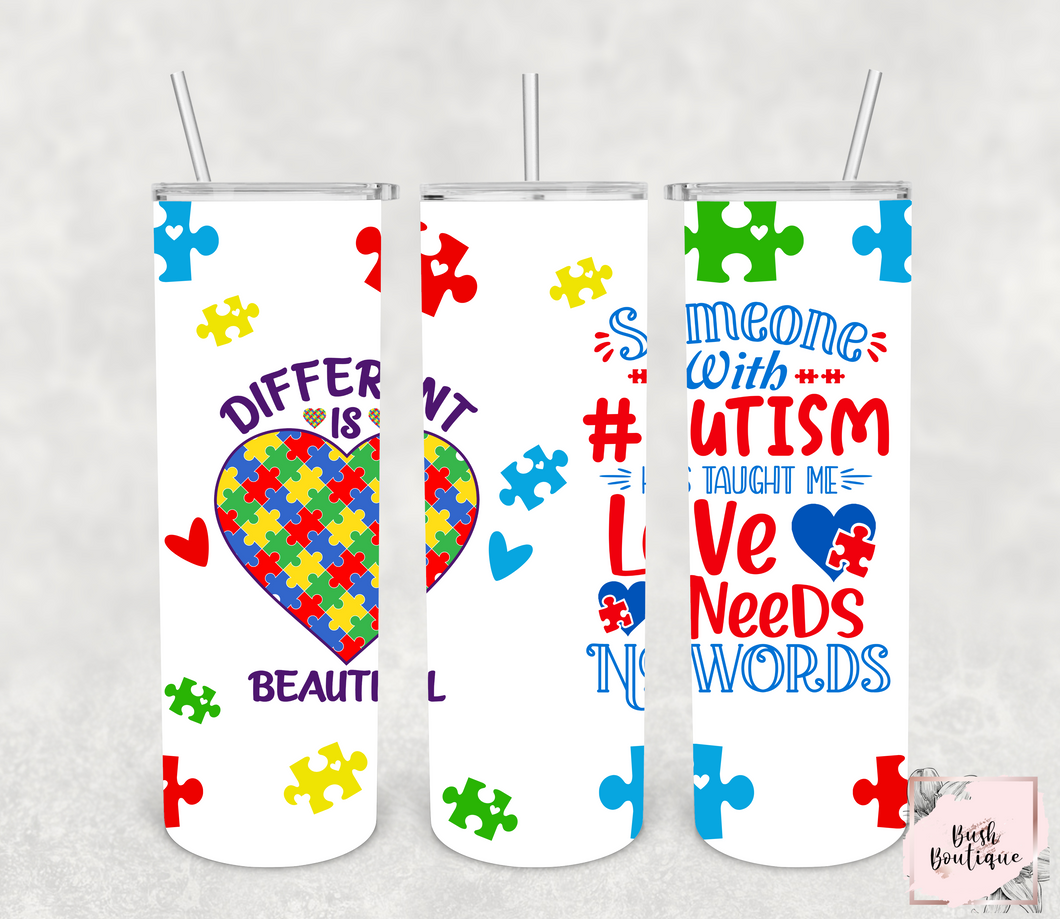 Different is beautiful 20 ounce tumbler