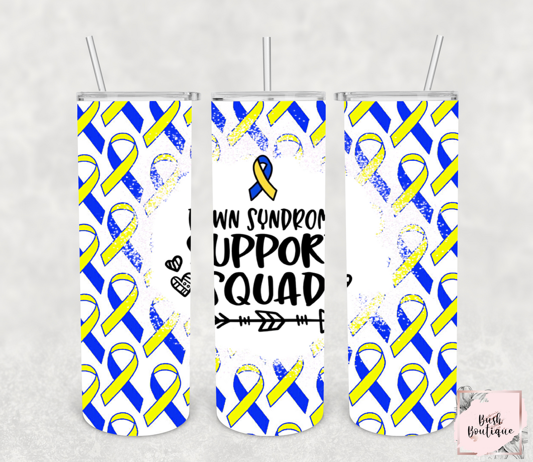 Down Syndrome Support Squad 20 ounce tumbler