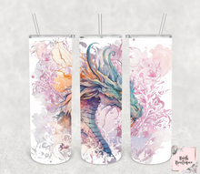 Load image into Gallery viewer, Dragon watercolor 20 ounce tumbler
