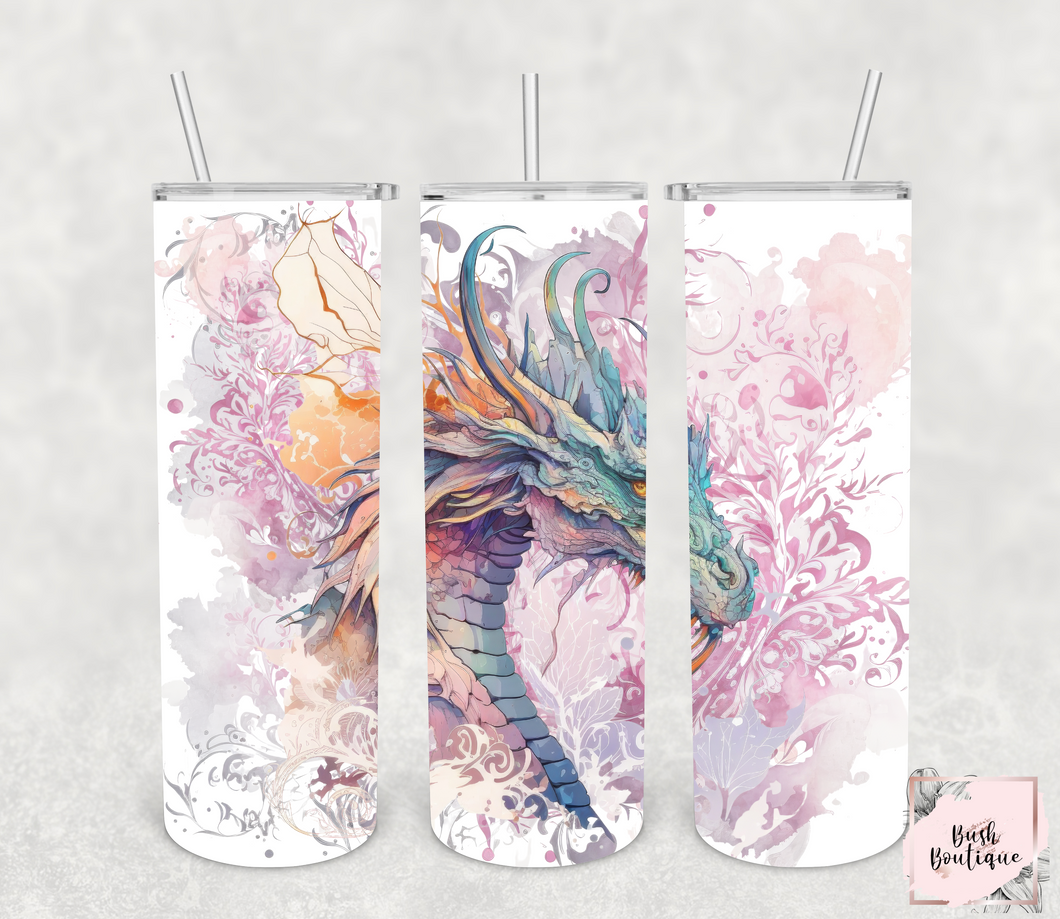 Dragon watercolor 20 ounce tumbler