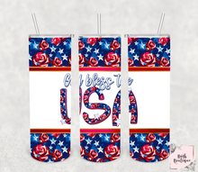 Load image into Gallery viewer, God bless the USA 20 ounce tumblers
