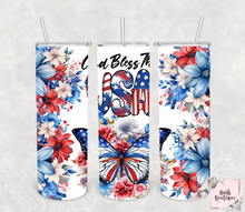 Load image into Gallery viewer, God bless the USA 20 ounce tumblers
