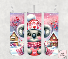 Load image into Gallery viewer, Valentine&#39;s Koala 20 ounce tumbler
