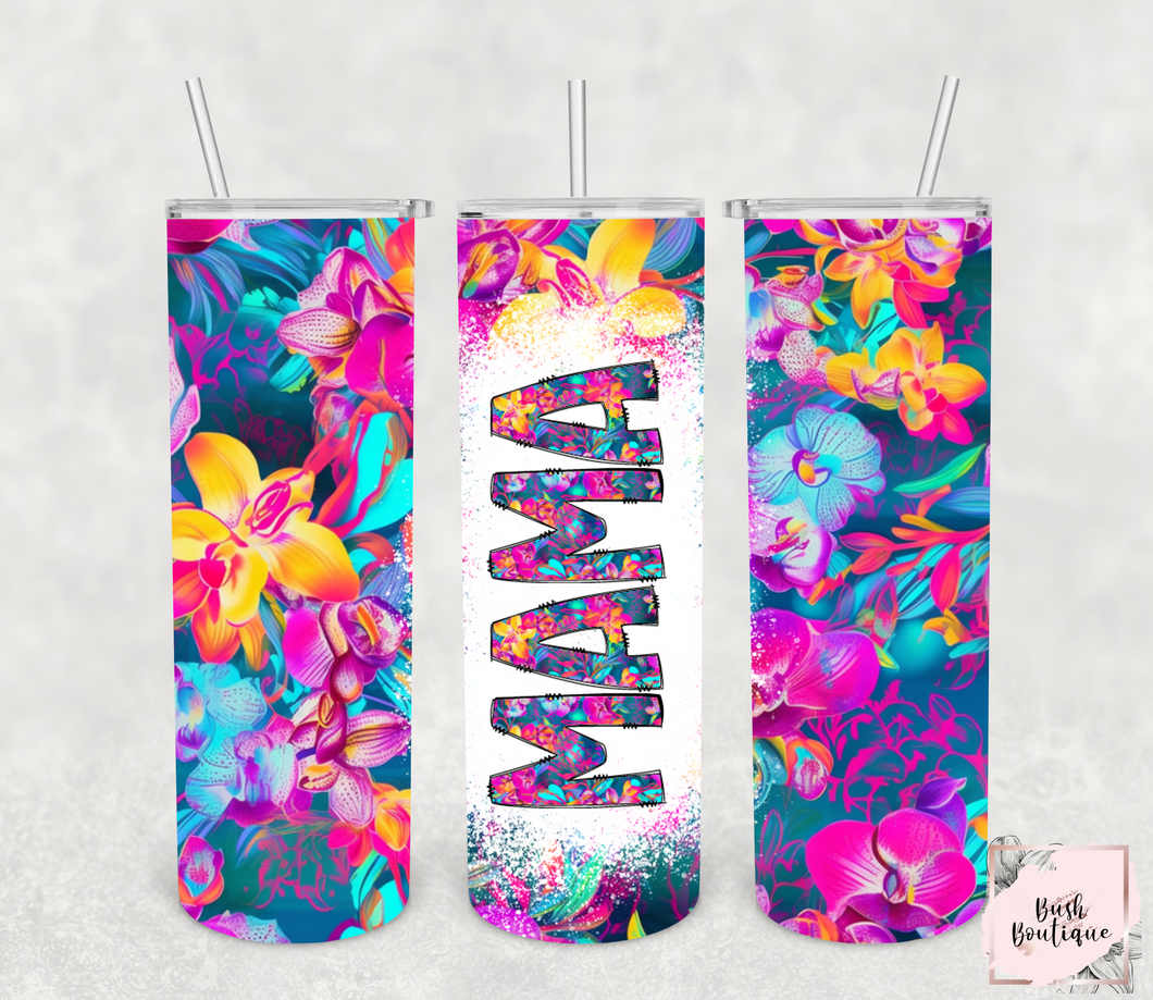 Vibrant floral mama 20 ounce tumbler