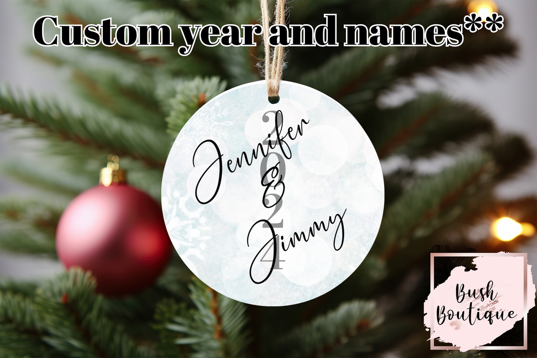 Custom yearly couples ornament