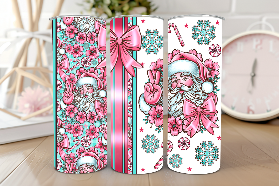 Pink Santa tumbler