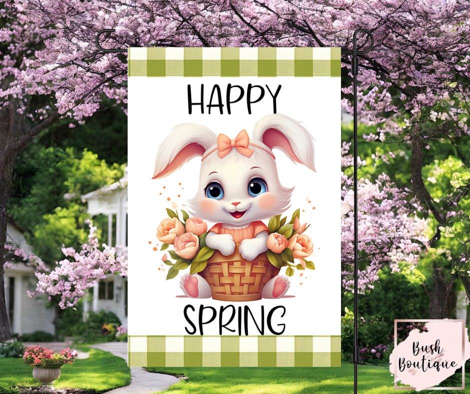 Happy Spring (Bunny) garden flag