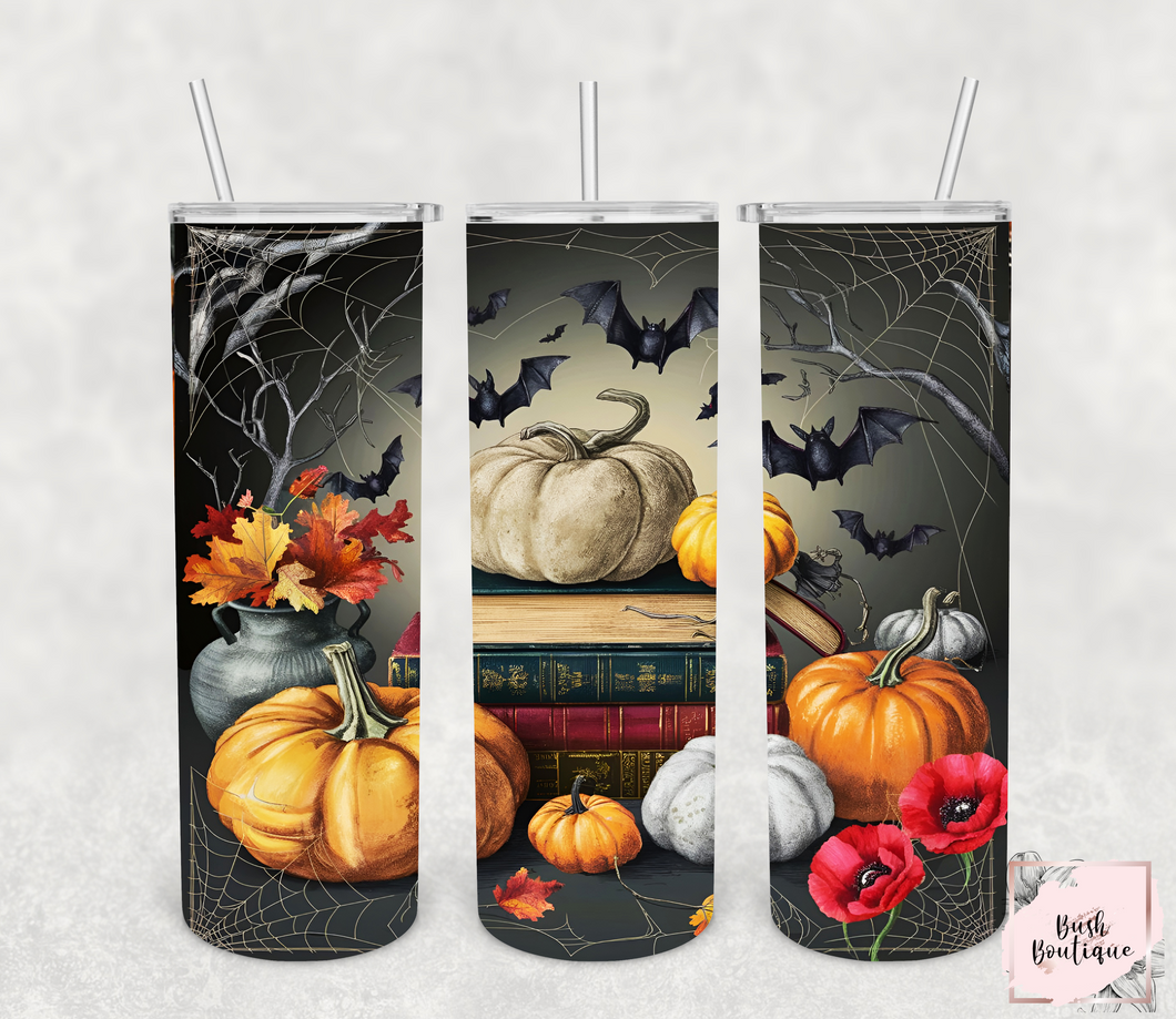 Spooky book stack 20 ounce tumblers