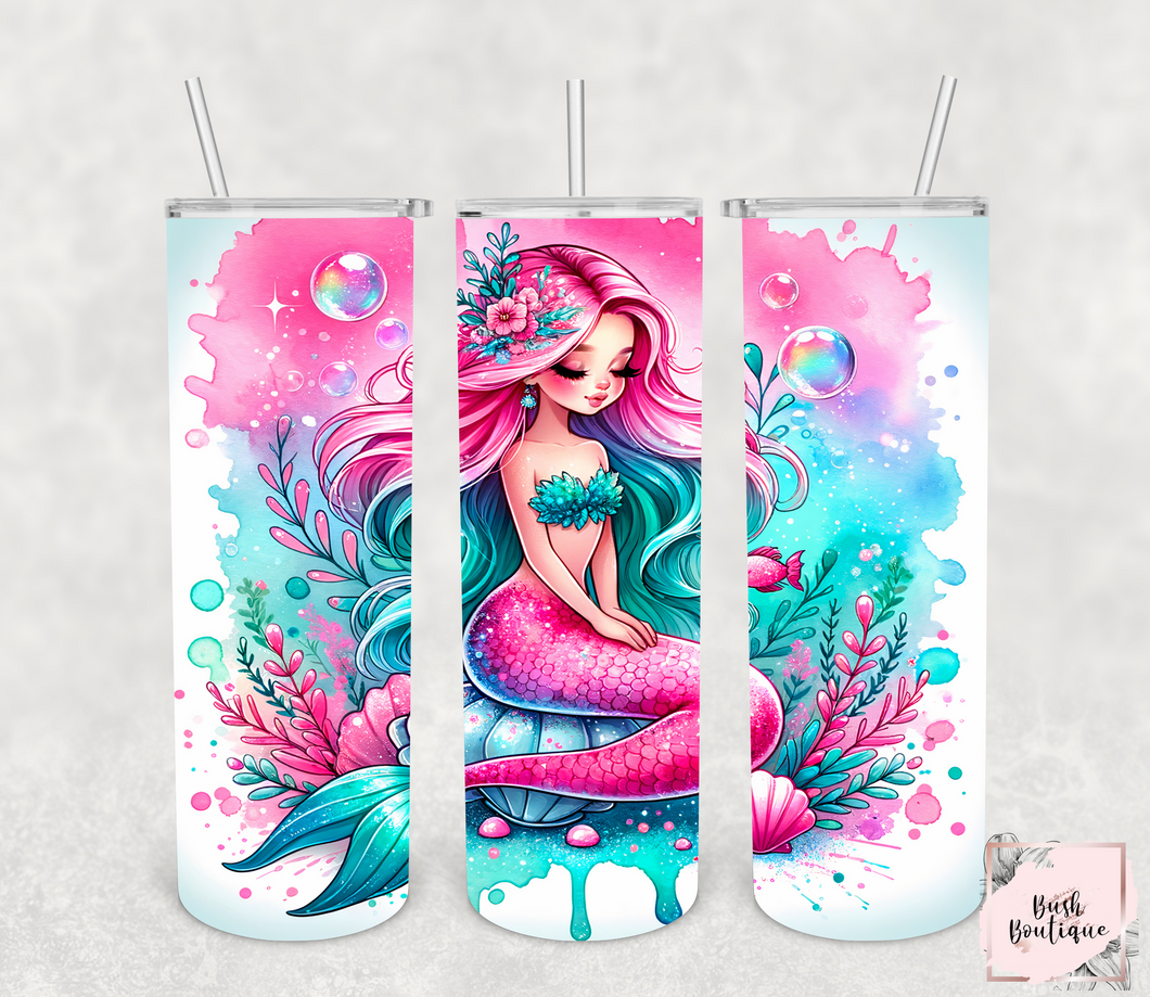 Summer mermaid 20 ounce tumbler