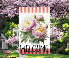 Load image into Gallery viewer, Floral welcome garden flags
