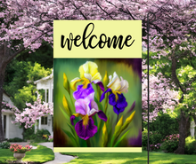 Load image into Gallery viewer, Floral welcome garden flags
