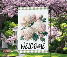 Load image into Gallery viewer, Floral welcome garden flags
