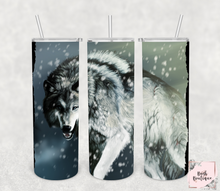 Load image into Gallery viewer, Wolf 20 ounce tumbler designs
