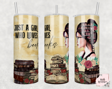 Load image into Gallery viewer, Just a girl who loves books 20 ounce tumblers
