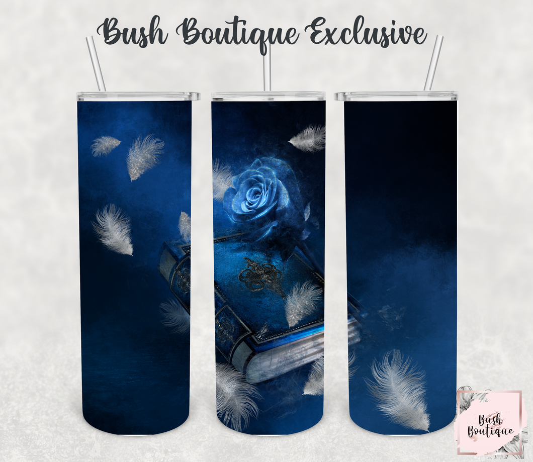 Blue Rose Reader 20 ounce tumbler