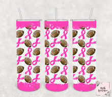 Load image into Gallery viewer, Breast cancer football 20 ounce tumblers
