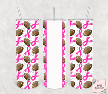 Load image into Gallery viewer, Breast cancer football 20 ounce tumblers
