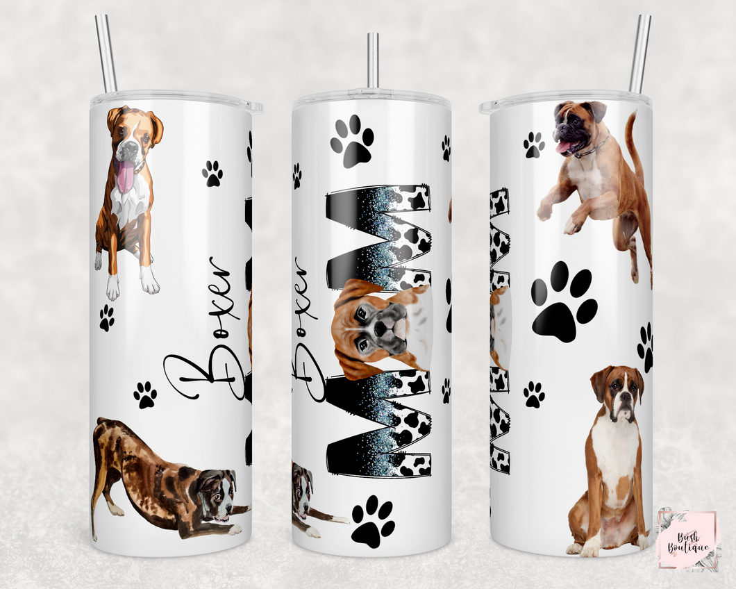 Boxer mom 20 ounce tumbler