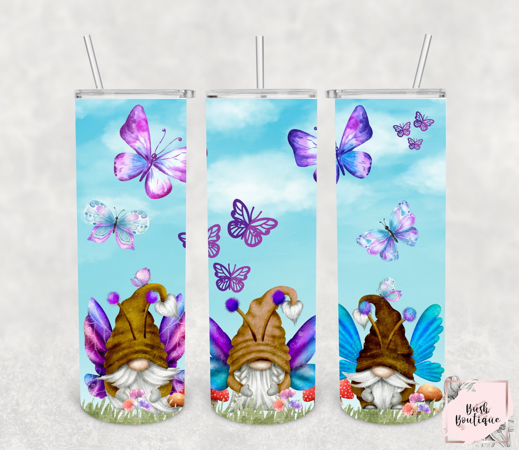 Butterfly gnomes 20 ounce tumbler