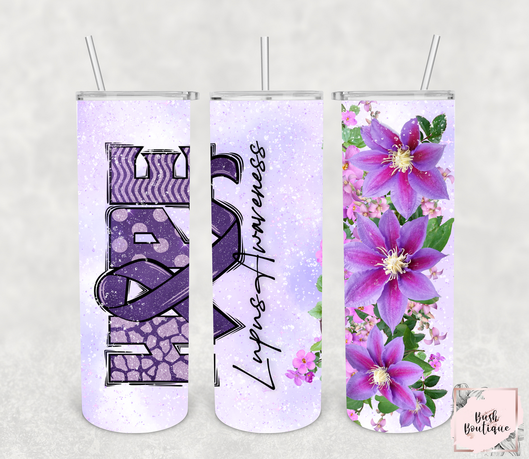 Lupus awareness 20 ounce tumbler