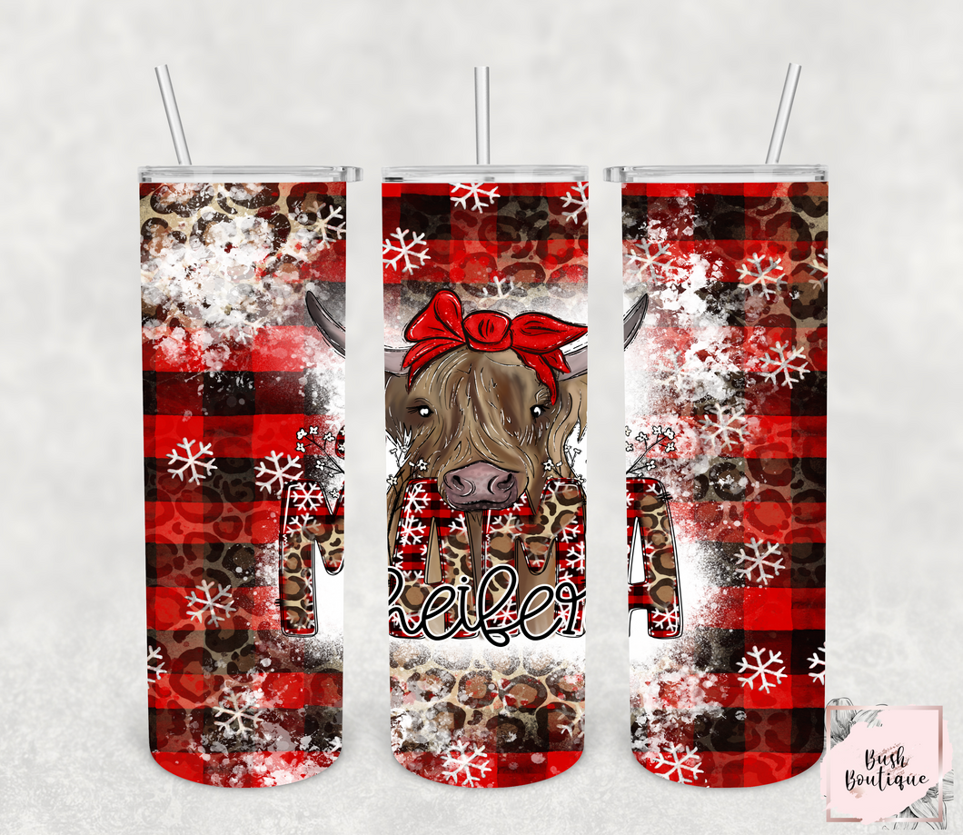 Mama Heifer Christmas 20 ounce tumbler