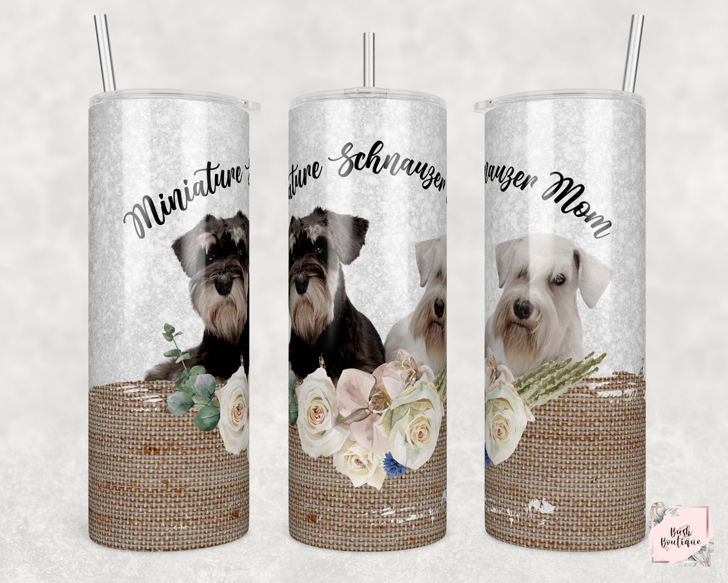Miniature Schnauzer mom 20 ounce tumbler