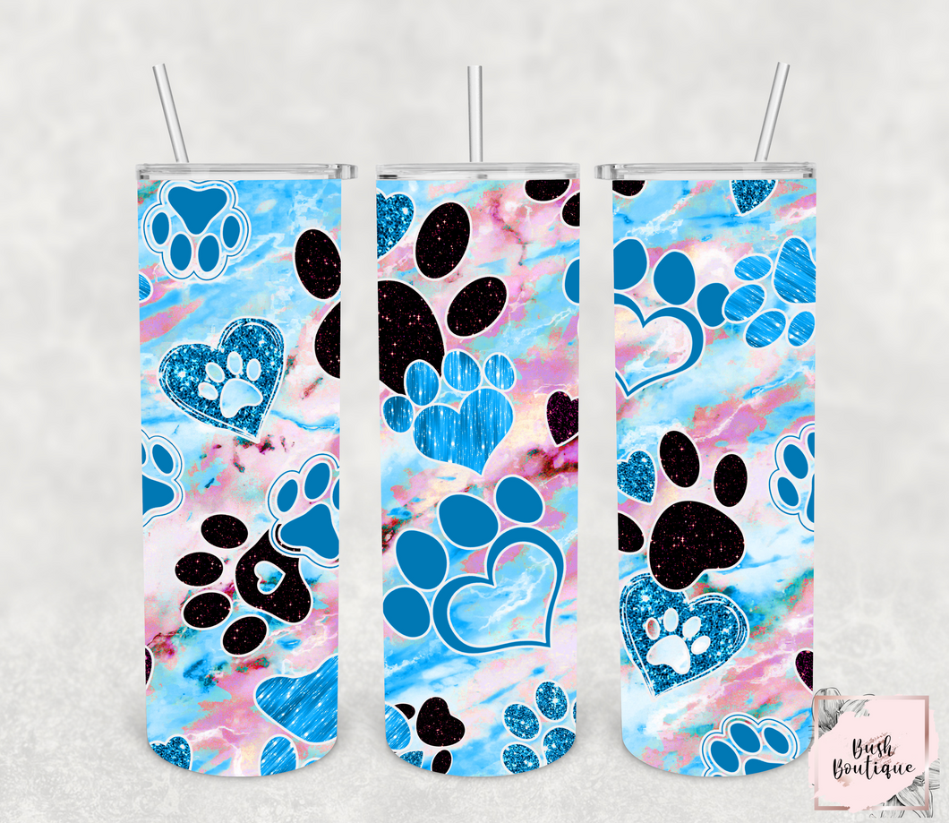 Pretty love paw prints 20 ounce tumbler