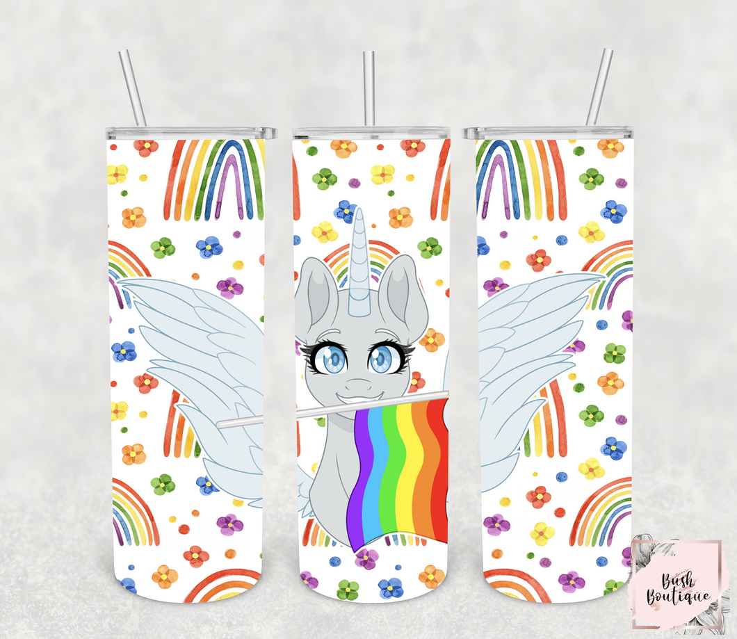 Pride unicorn 20 ounce tumbler