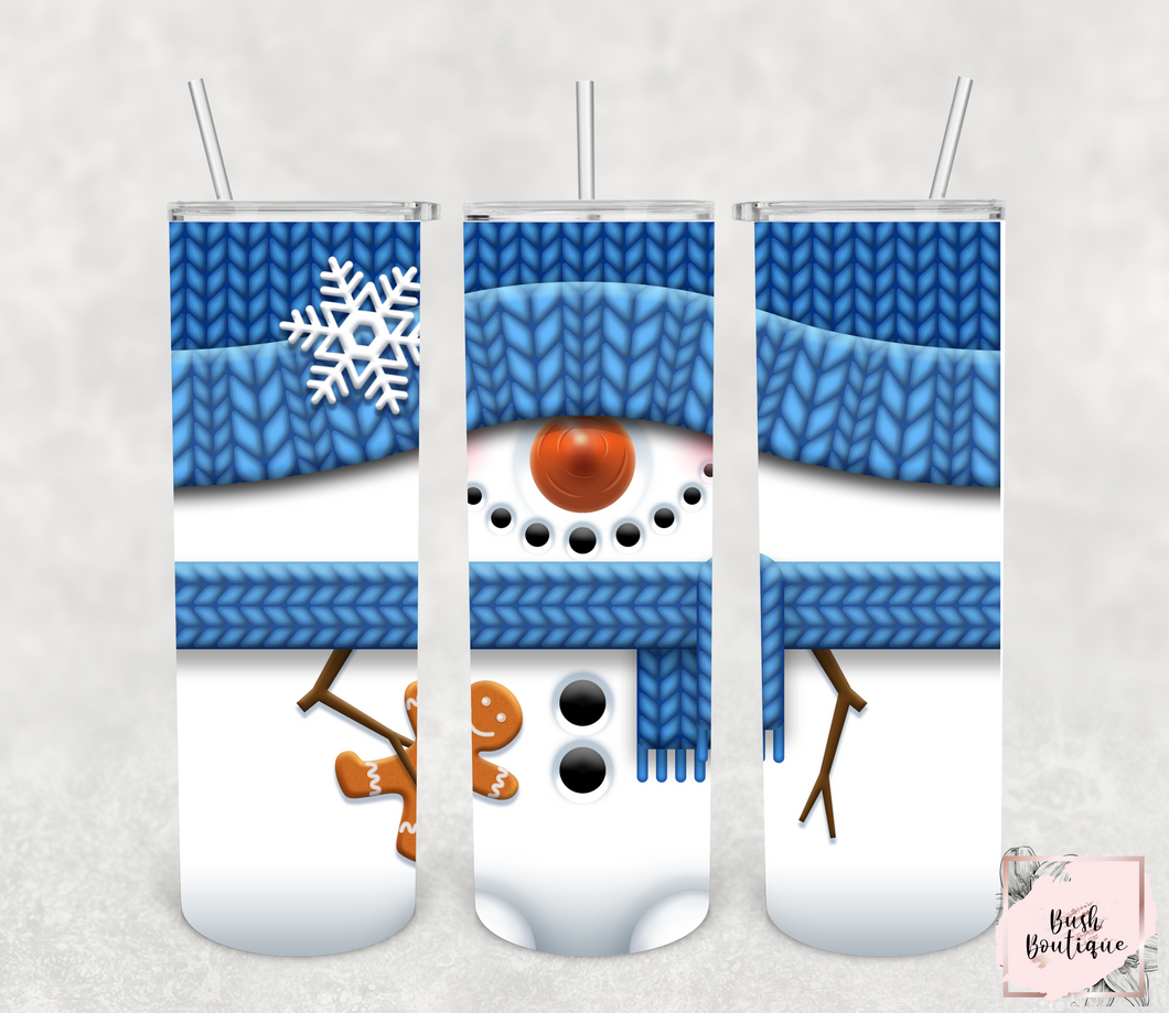 Snowman full wrap 20 ounce tumbler