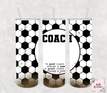 Load image into Gallery viewer, Soccer Coach 20 ounce tumbler
