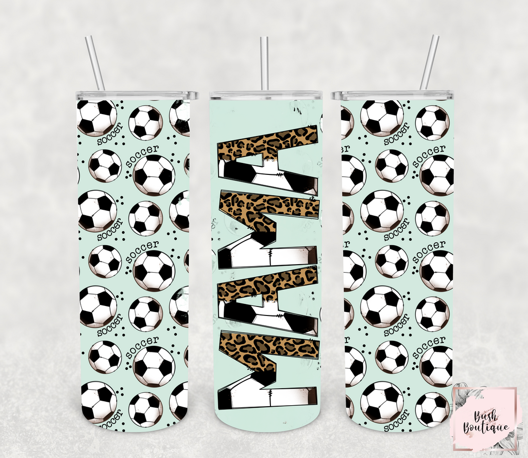 Soccer Mama horizontal 20 ounce tumbler