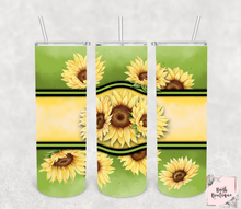 Load image into Gallery viewer, Green sunflowers 20 ounce tumbler
