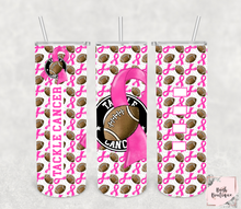 Load image into Gallery viewer, Breast cancer football 20 ounce tumblers
