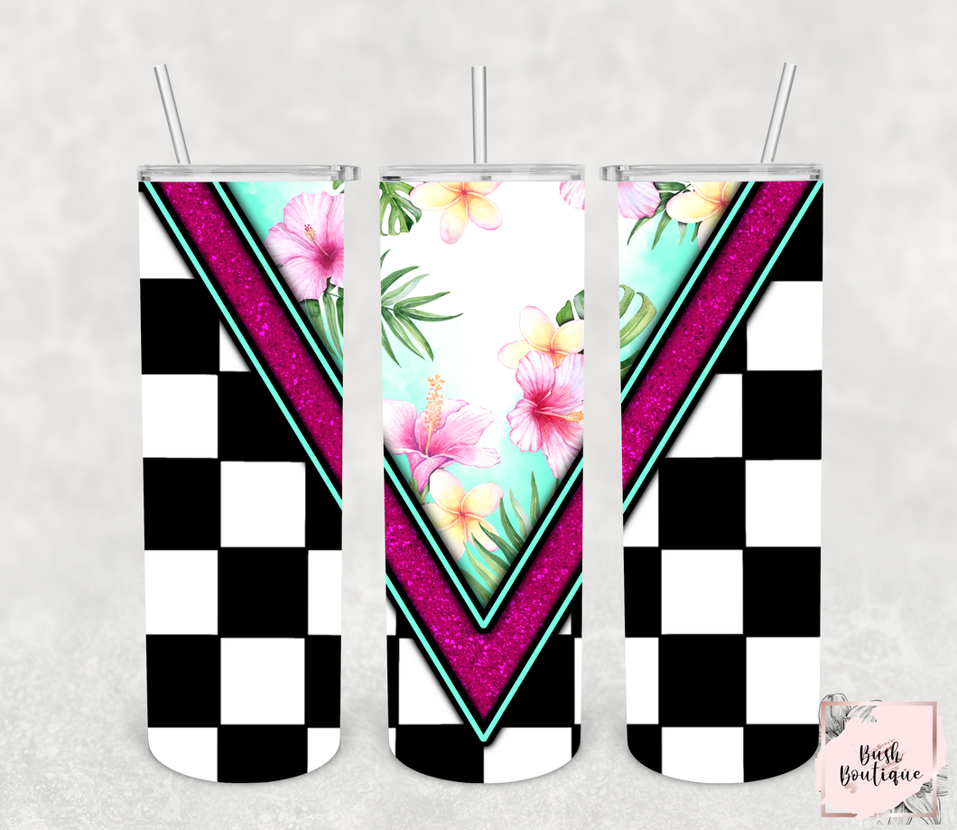 Tropical V split 20 ounce tumbler